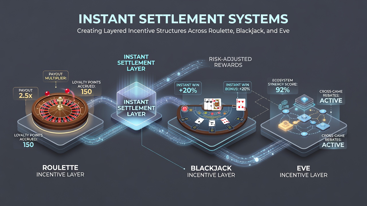 Gelaagde incentivestructuren die roulette, blackjack en sportevenementen met elkaar verbinden via instant settlements