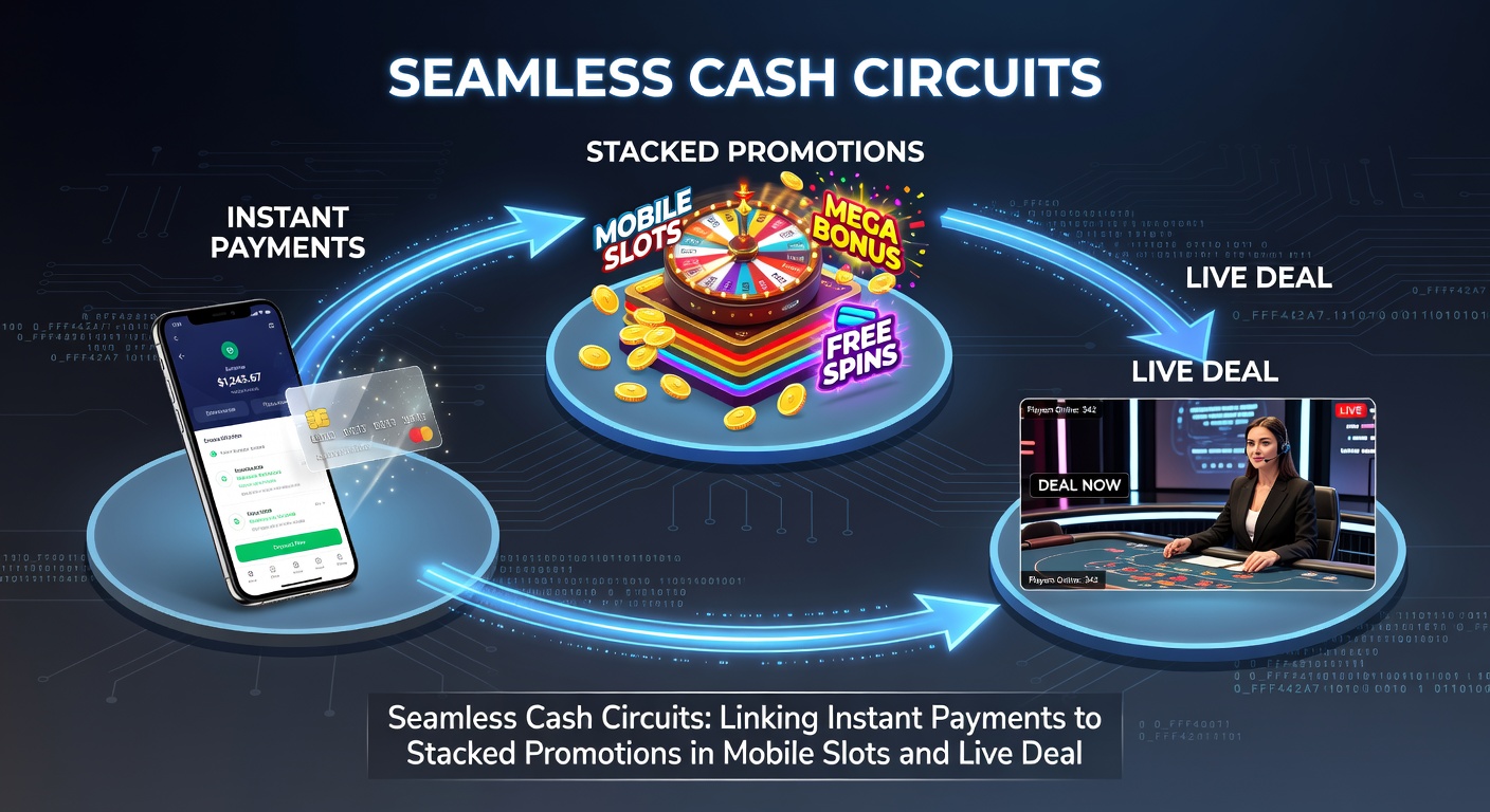 Grafiek met gestapelde bonusstructuren in een mobiel casino, tonen instant deposit leading to free spins, cashback en multipliers op live dealer tafels